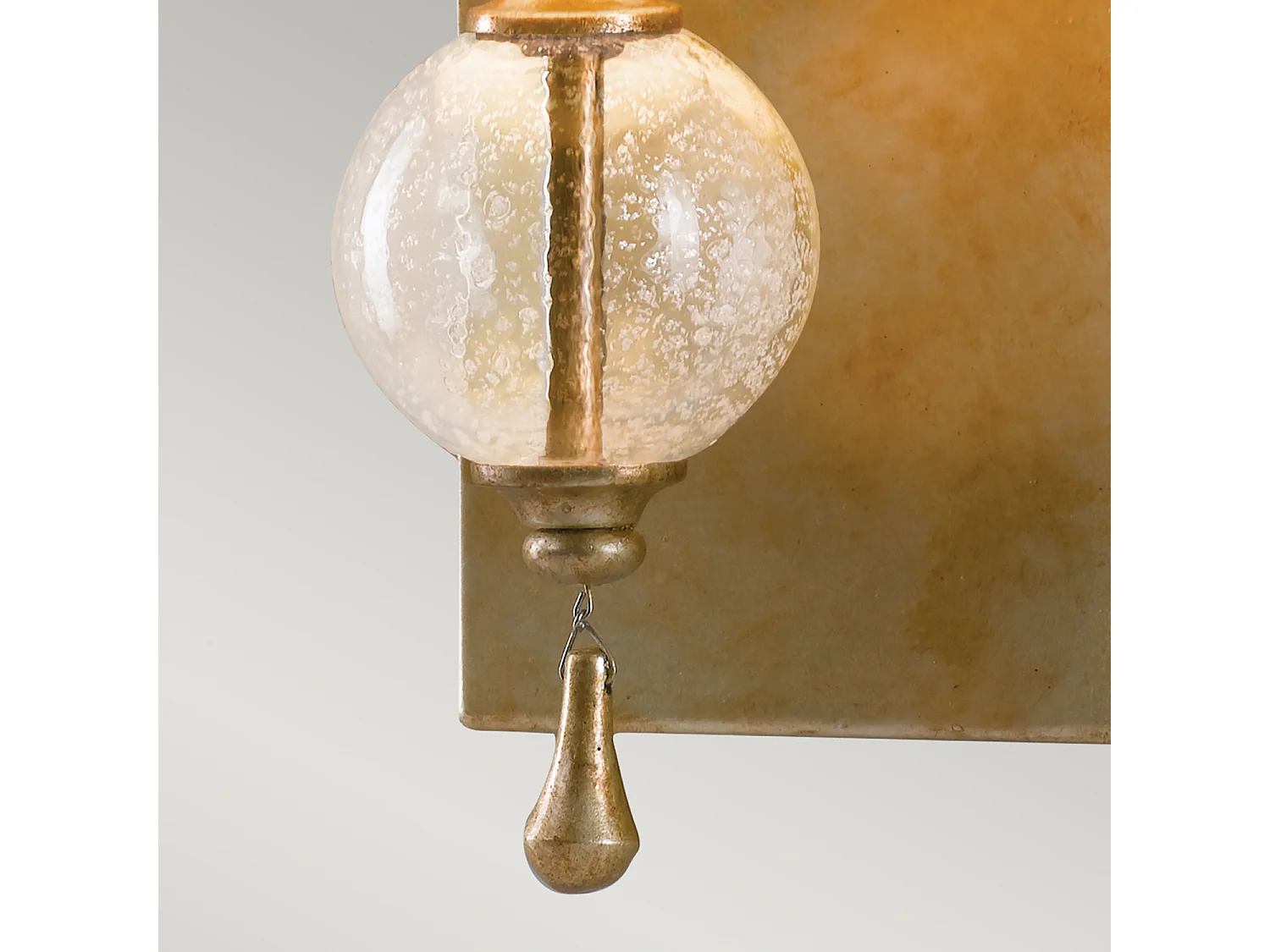 Elstead Argento 1 ljus inomhusljus vägglampa oxiderat silverblad, E14