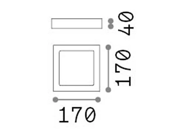 Ideal Lux Universal - LED 1 licht Indoor Square Small Flush licht Weiß