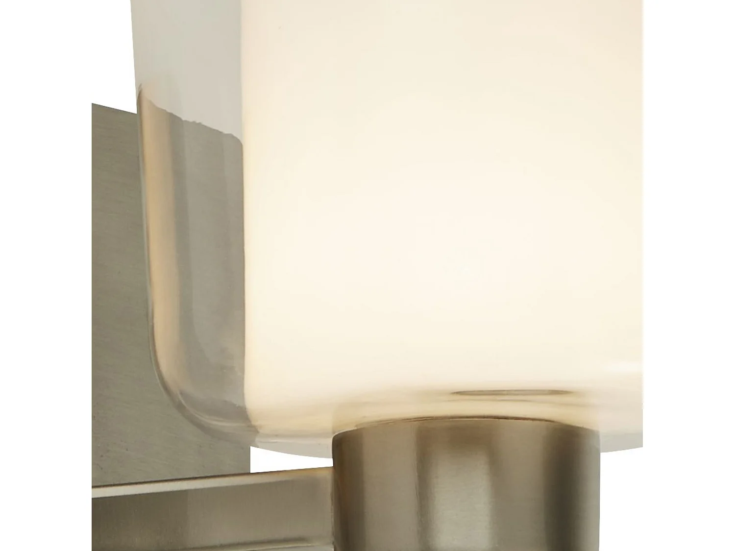 Searchlight Applique murale à 1 lumière pour salle de bains, nickel satiné, verre transparent et intérieur blanc Ip44