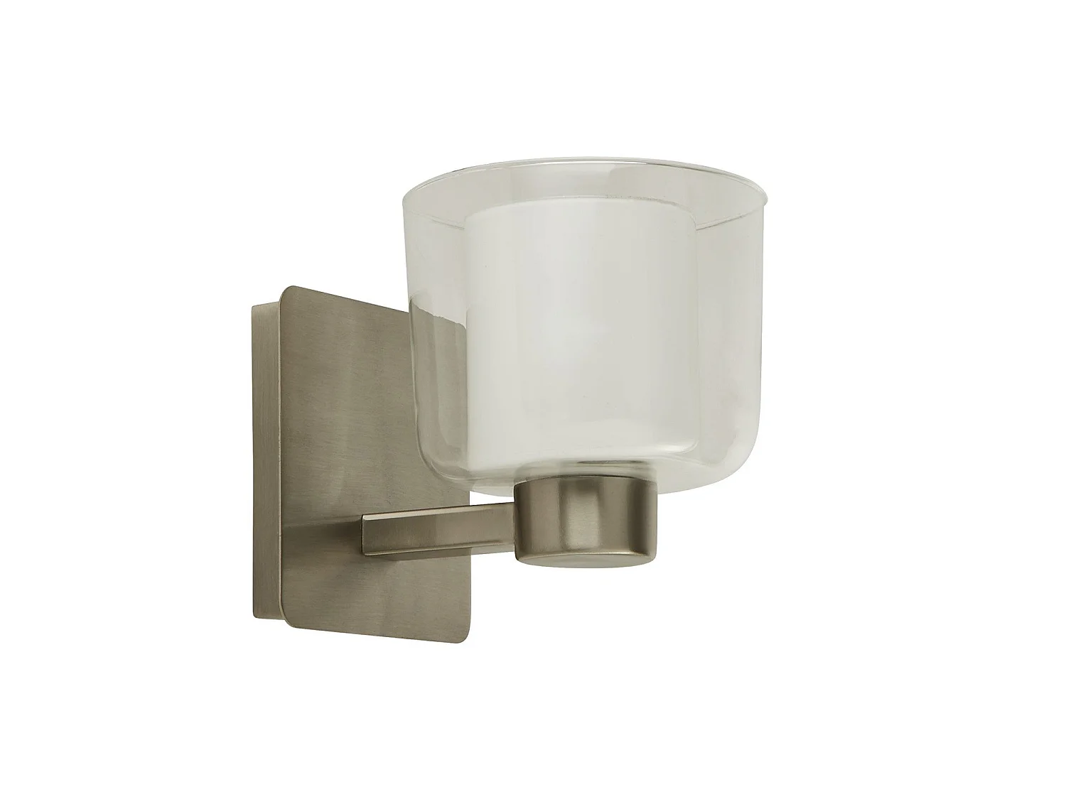 Suchscheinwerfer Badezimmer 1 Licht Satin Nickel Wandleuchte mit klarem Glas und weißem Innen Ip44