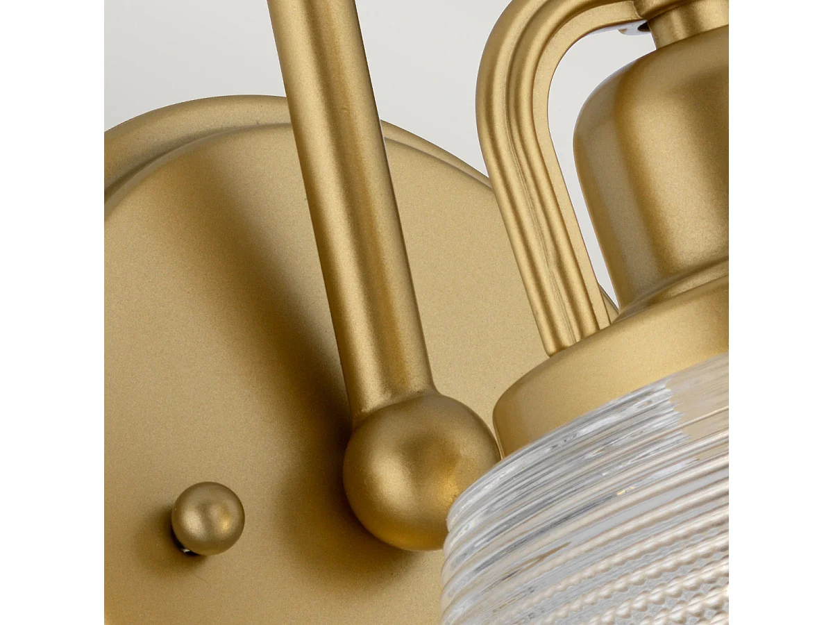 Elstead Dublin 1 ljus vägglampa, målad naturmässing, IP44, G9