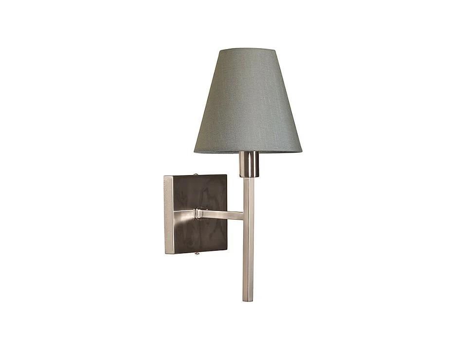 Elstead - Applique a 1 luce, nichel spazzolato con paralume grigio