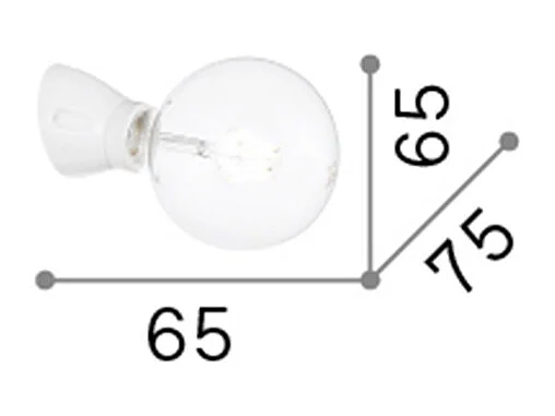 Ideal Lux Winery - 1 Licht Wandleuchte Weiß