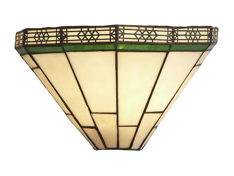 Klassische Wandleuchte Schwarz Stahl Grün Glas 1 Leuchte E14