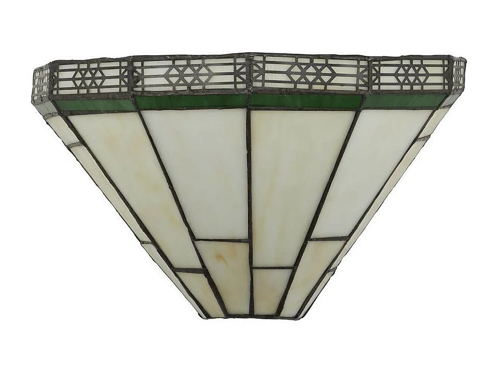 Klassische Wandleuchte Schwarz Stahl Grün Glas 1 Leuchte E14