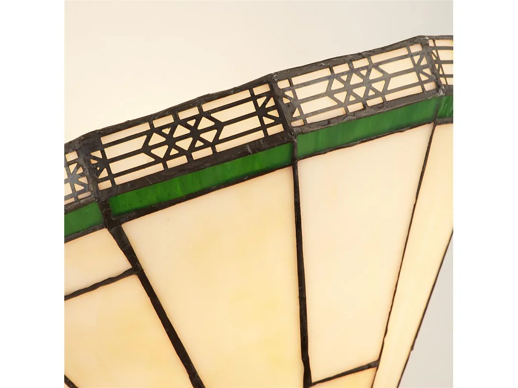 Klassische Wandleuchte Schwarz Stahl Grün Glas 1 Leuchte E14