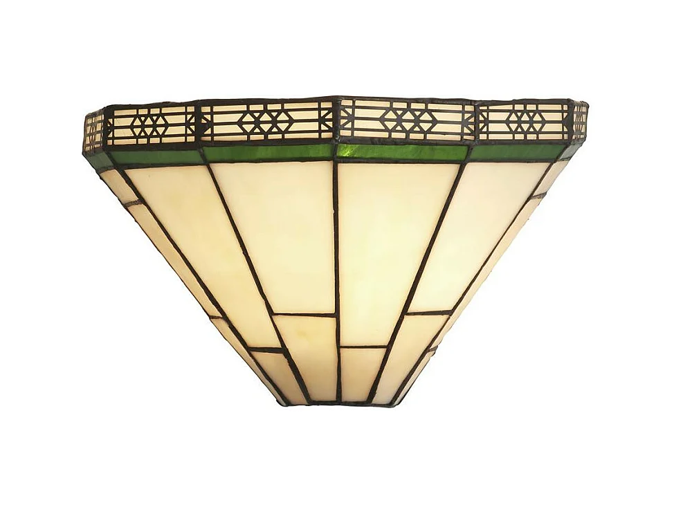Aplique clásico de acero negro y cristal verde 1 luz E14 New York