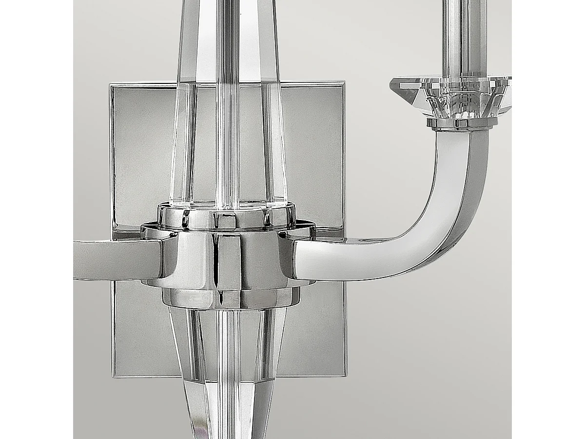 Lámpara de pared industrial nórdica de acero niquelado pulido con cristal 2 luces E14 Ascher