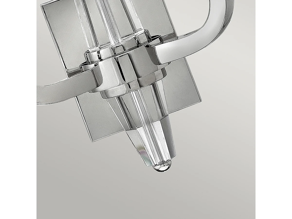 Lámpara de pared industrial nórdica de acero niquelado pulido con cristal 2 luces E14 Ascher