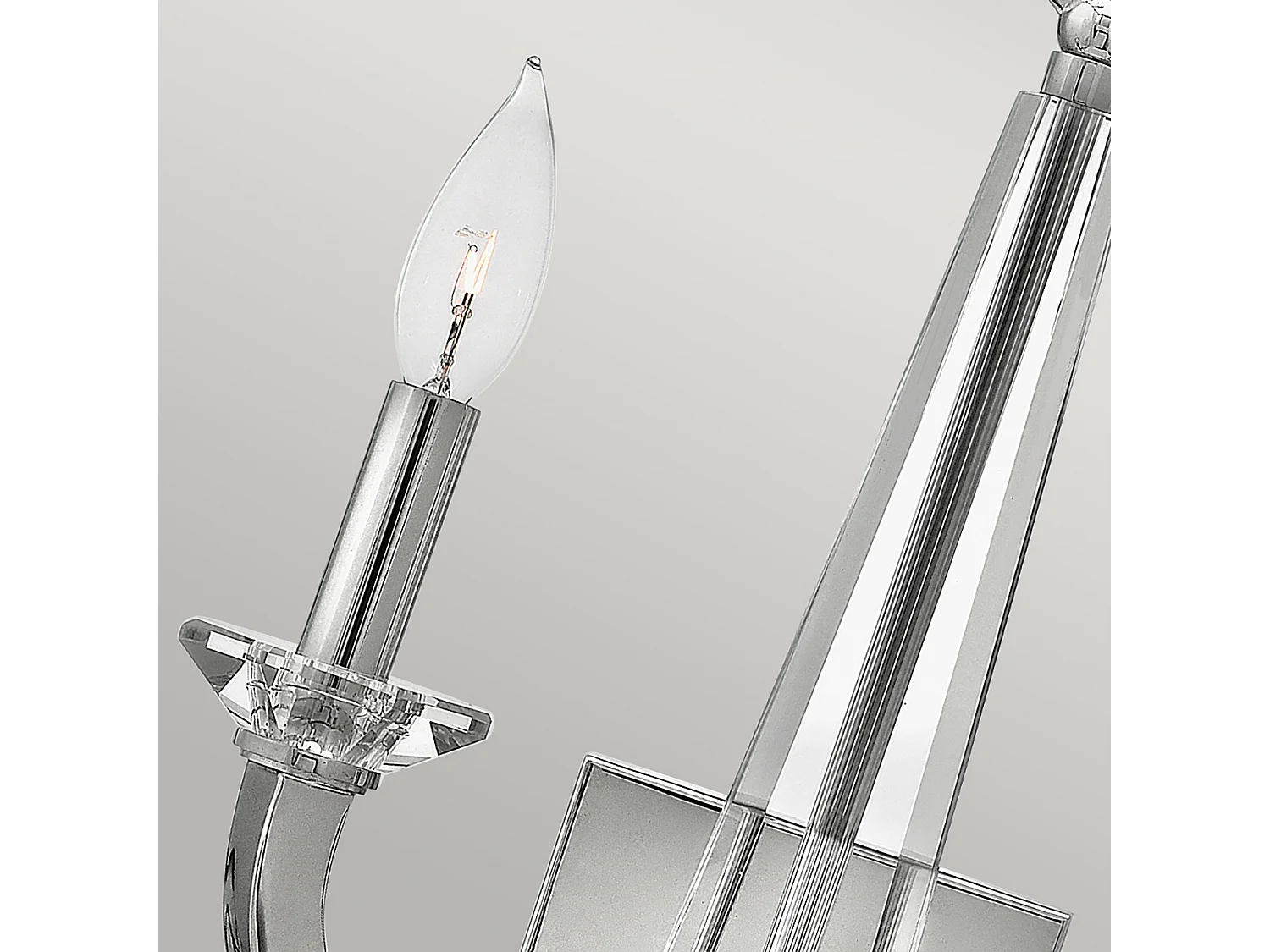 Lámpara de pared industrial nórdica de acero niquelado pulido con cristal 2 luces E14 Ascher