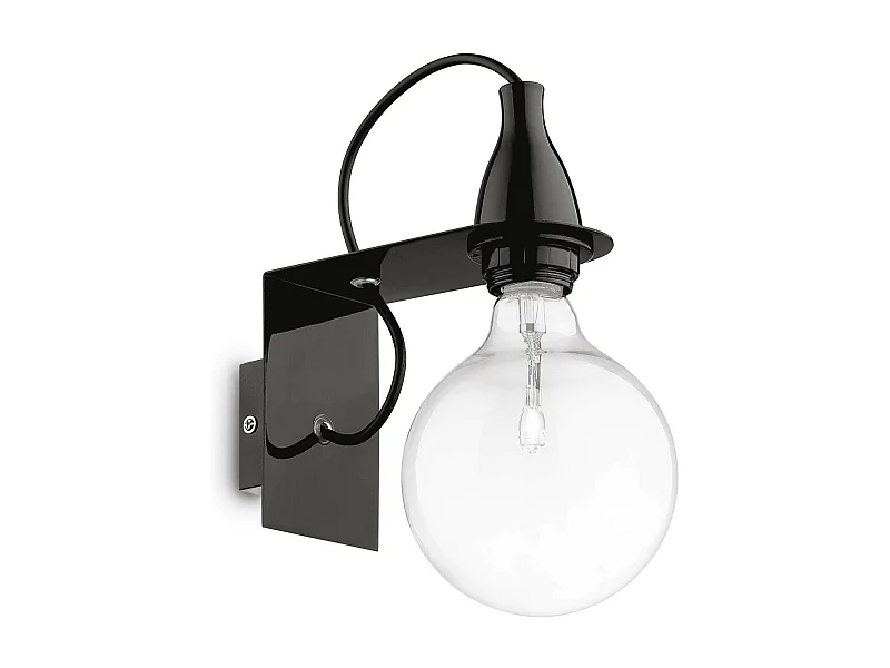 Ideal Lux Minimal - 1 Licht Wand Licht Schwarz, E27