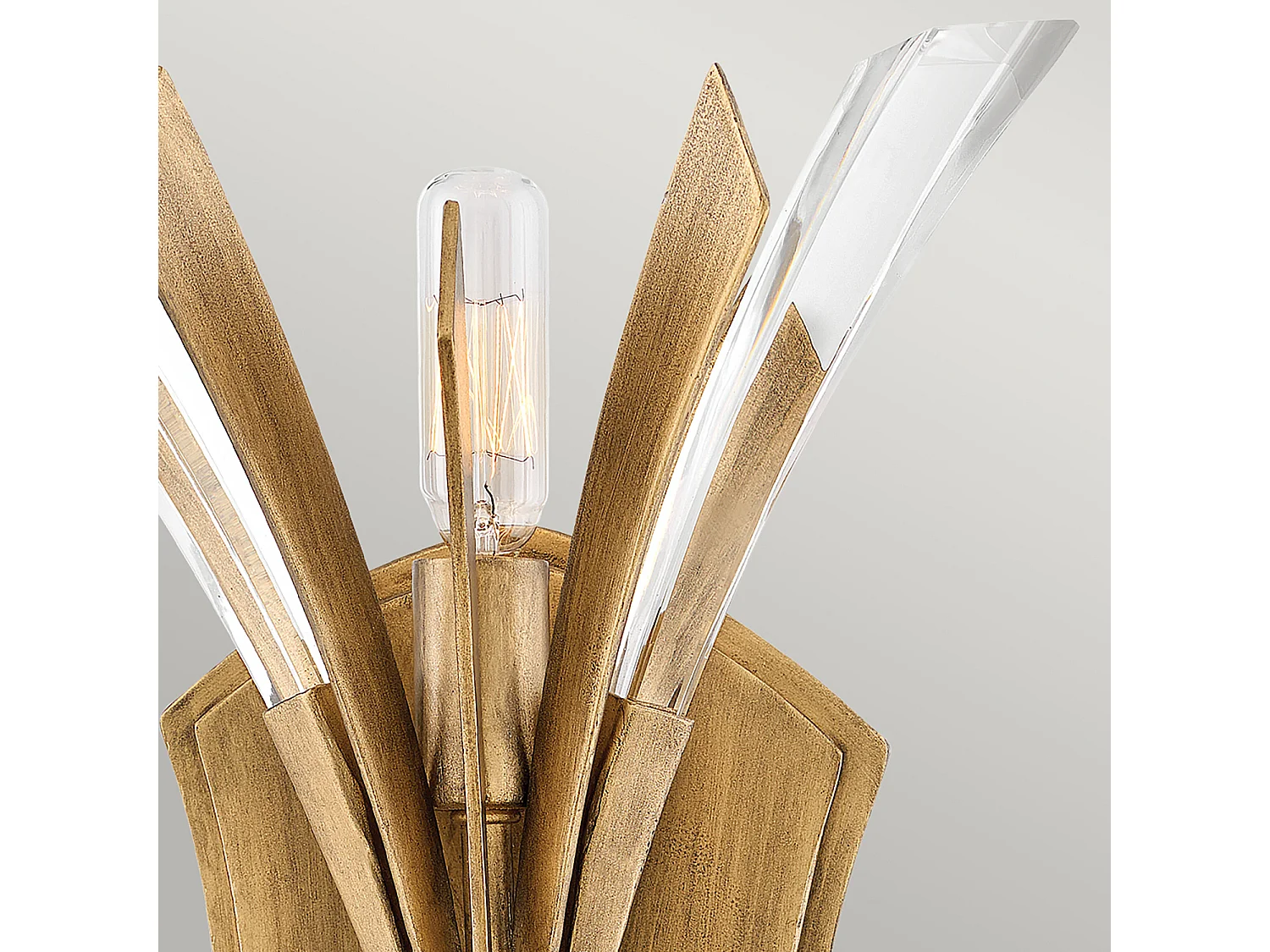 Lámpara de pared industrial nórdica de acero dorado bruñido 2 luces E14 Vida