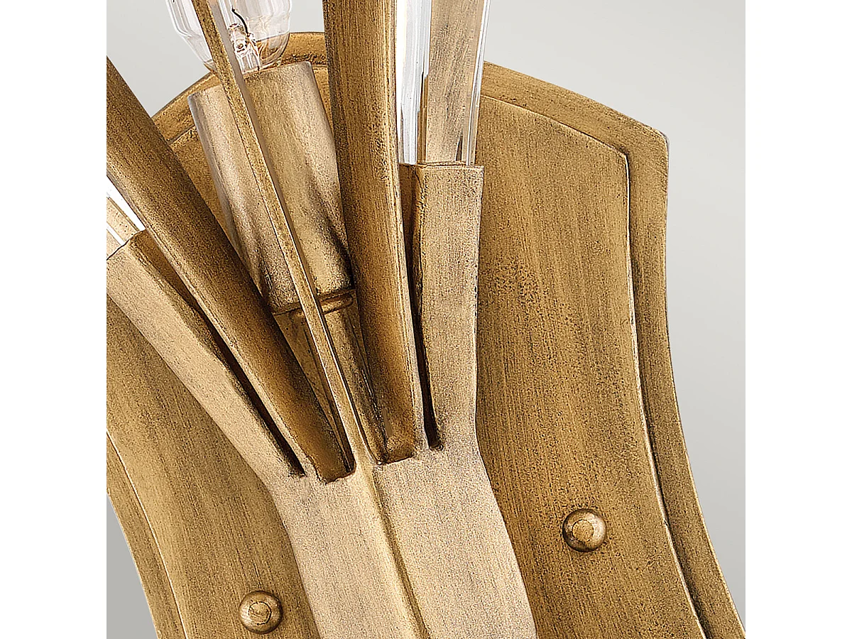 Lámpara de pared industrial nórdica de acero dorado bruñido 2 luces E14 Vida