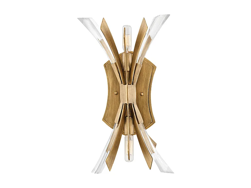 Lámpara de pared industrial nórdica de acero dorado bruñido 2 luces E14 Vida