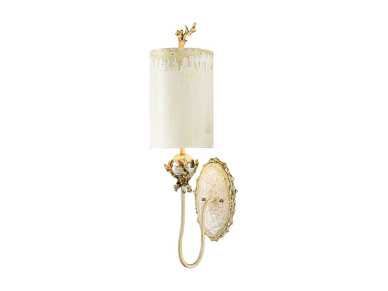 Elstead Trellis 1 ljus inomhusvägglampa Spackel, Silver Leaf, E27