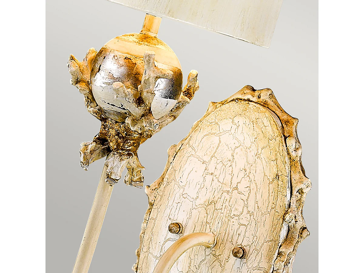 Elstead Trellis 1 ljus inomhusvägglampa Spackel, Silver Leaf, E27