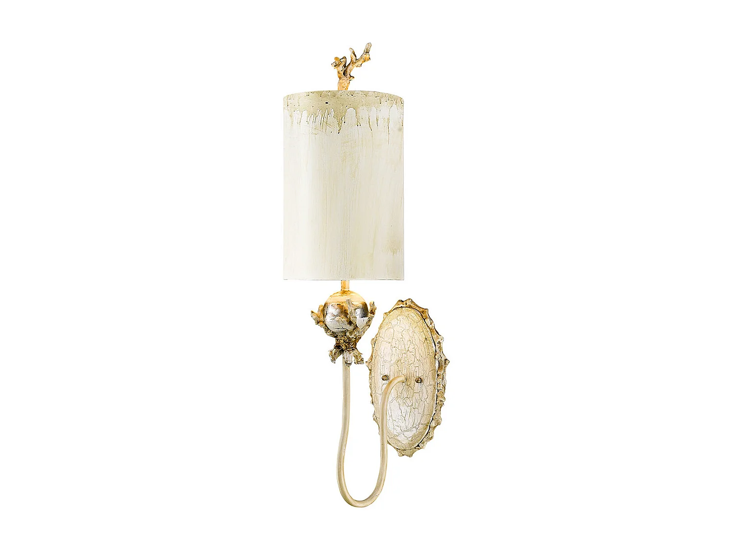 Elstead Trellis - Stucco per applique da interni a 1 luce, foglia argento, E27