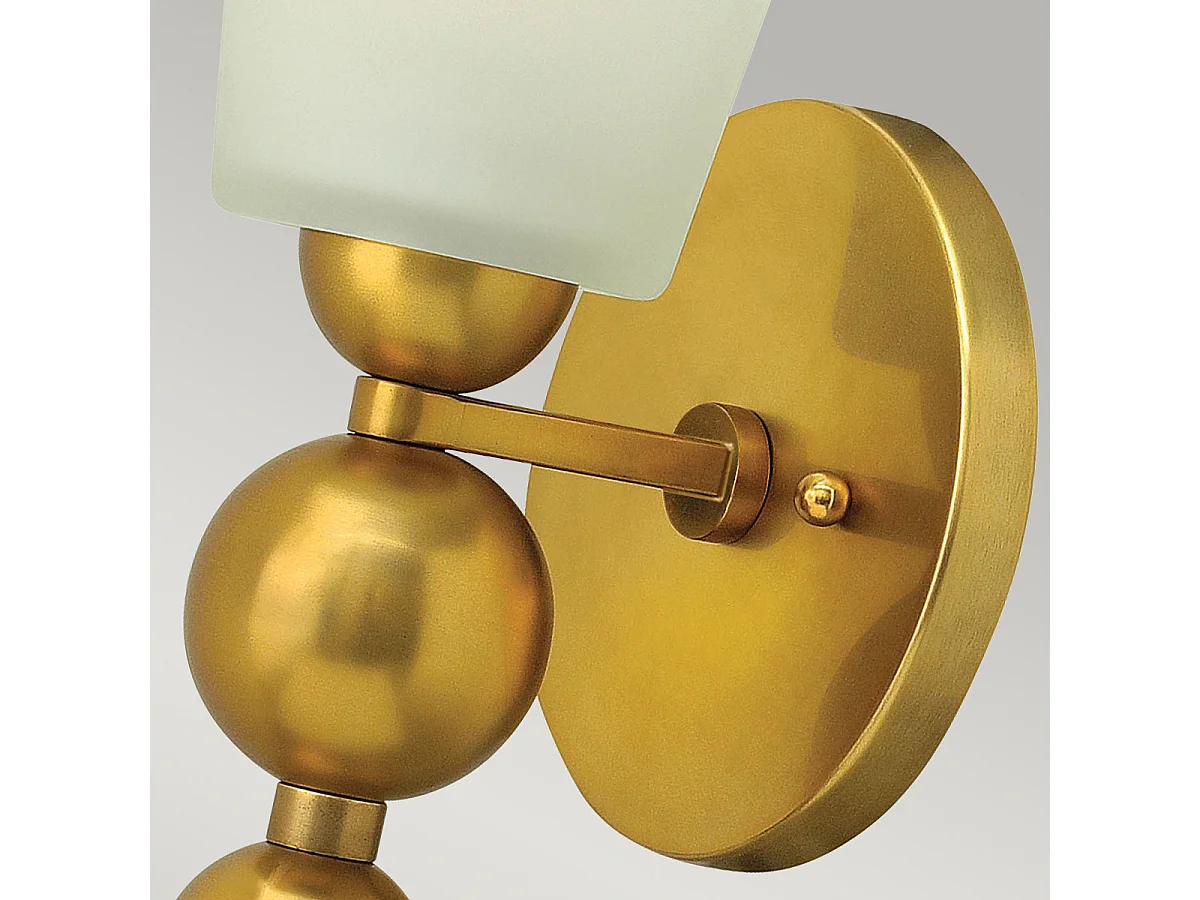 Elstead Zelda - Paralume in vetro ottone vintage con 1 luce da parete, attacco E27