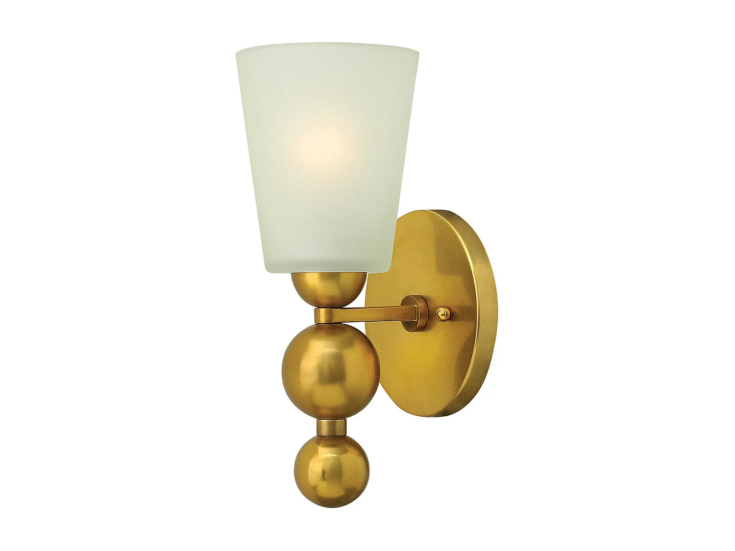 Elstead Zelda - 1 Licht Wandleuchte Vintage Messing Glasschirm, E27