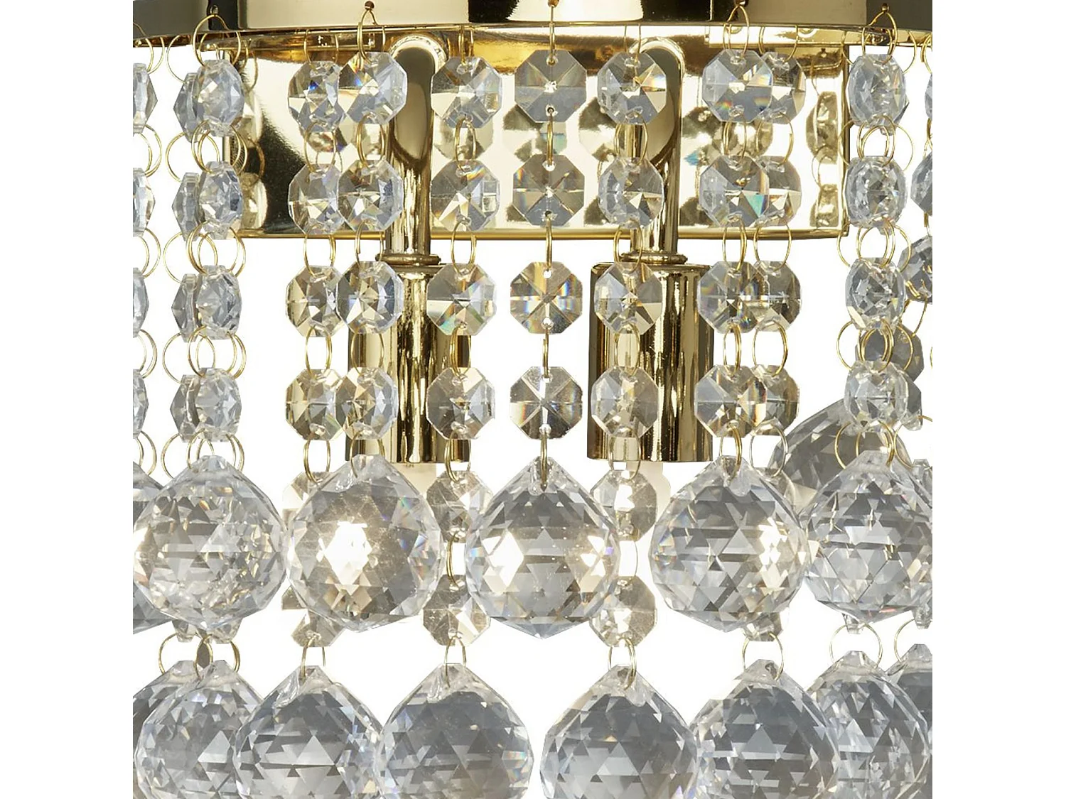 Searchlicht Hanna - 2 Licht Innenwandleuchte Gold mit Kristallen, G9