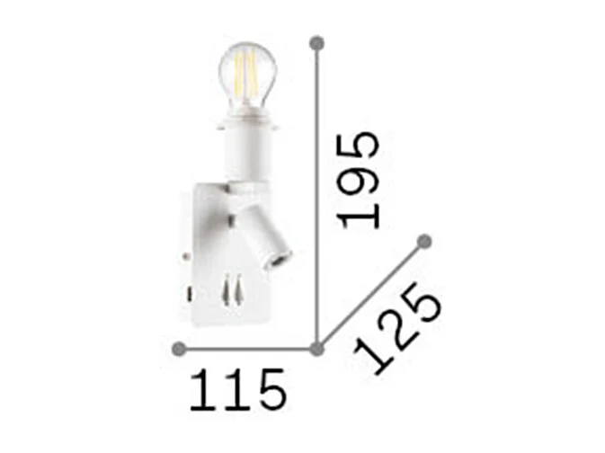 Ideal Lux GEA - Marco interior negro (la pantalla se vende por separado), E27