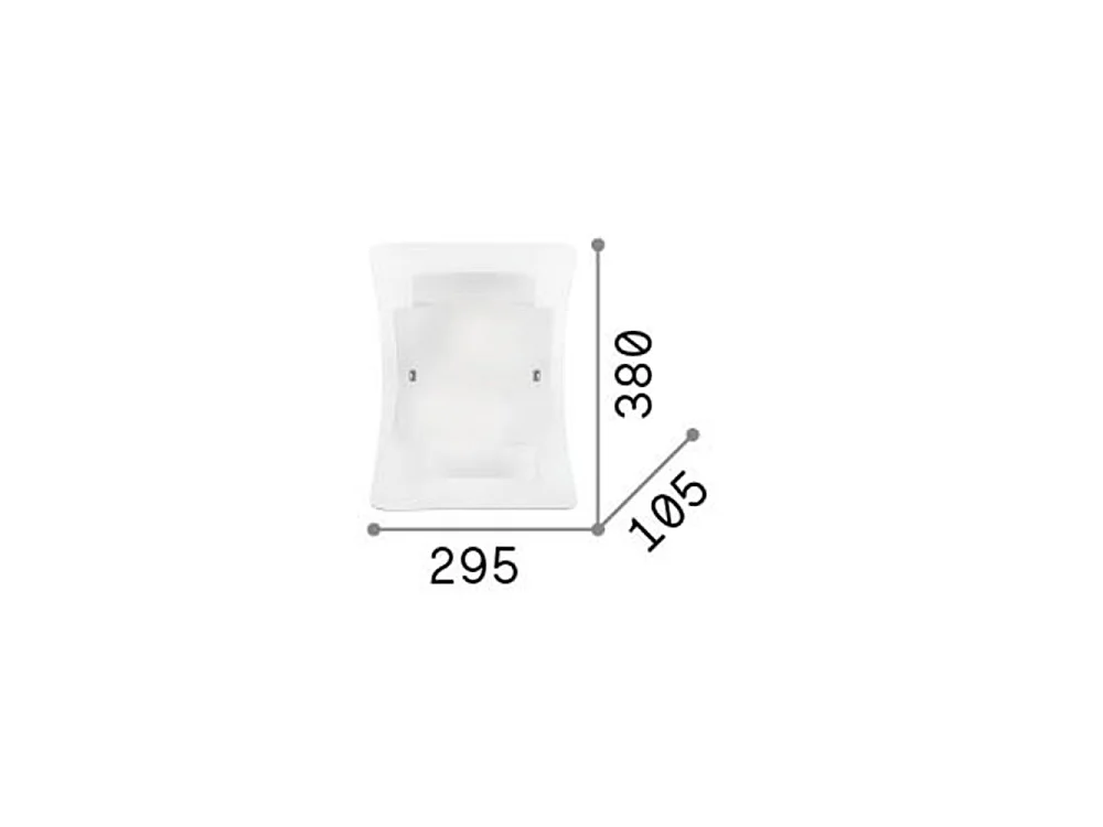 Ideal Lux Triplo - Lampada da parete grande per interni a 2 luci in vetro, E27