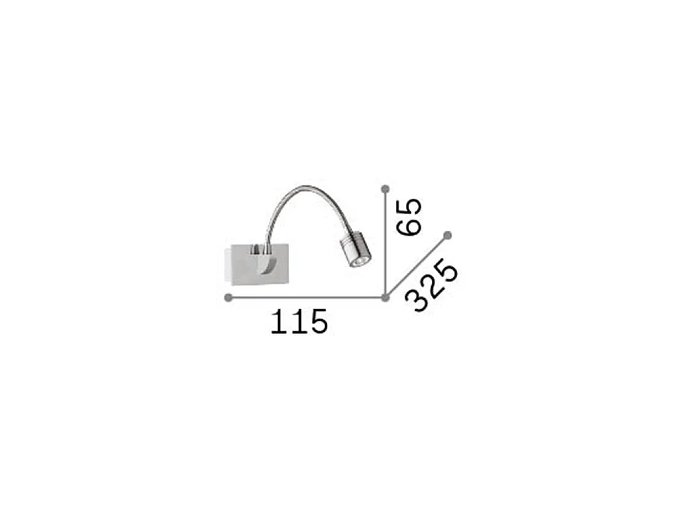 Ideal Lux Dynamo - Lámpara de lectura de luz de pared ajustable interior LED 1 luz Cromado