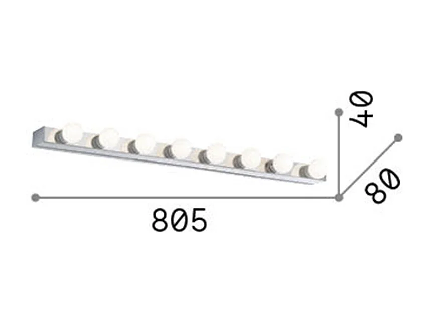 Ideal Lux Prive - Applique a 8 luci Bianco