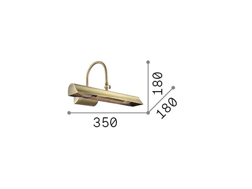 Ideal Lux Retro' - Aplique de pared para cuadro de 2 luces, latón, E14
