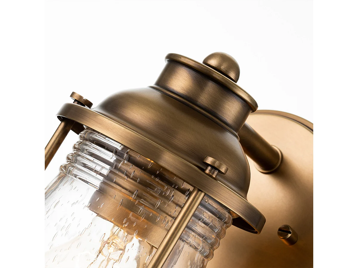 Elstead Kichler Ashland Vägglampa Naturmässing, IP44