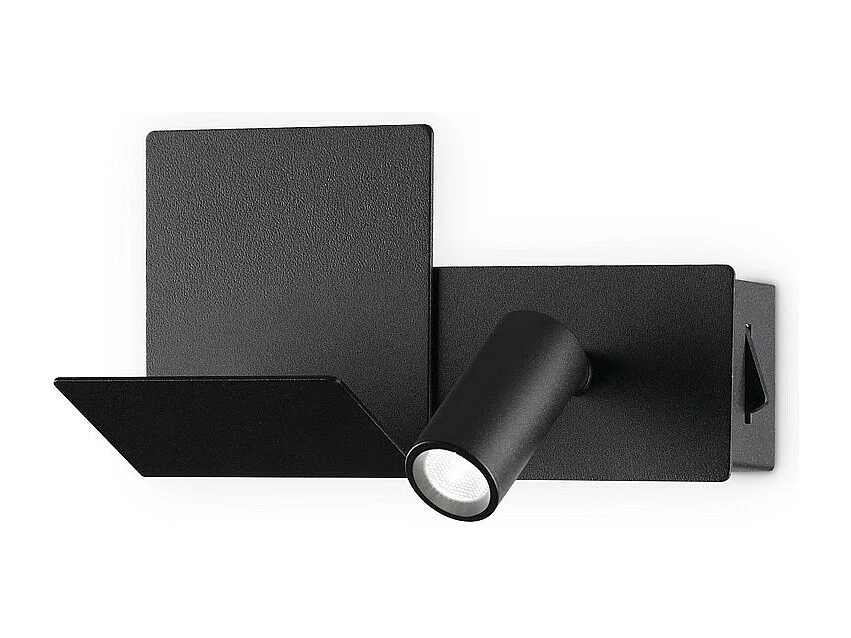 Ideal Lux KOMODO-2 Lampada da lettura a LED nera, interruttore integrato, 3000K, non dimmerabile