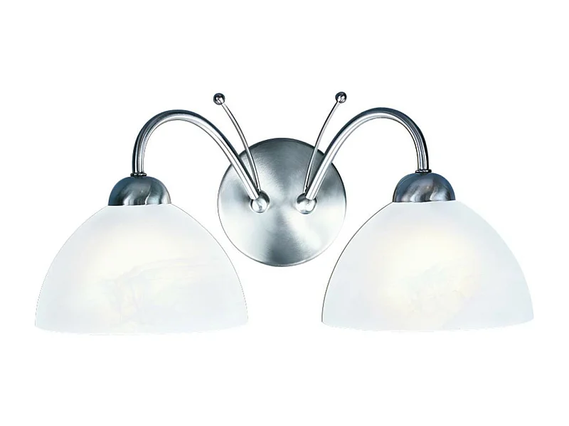 Searchlicht Milanese - 2 Licht Innenglas Wandleuchte Satin Silber, E14