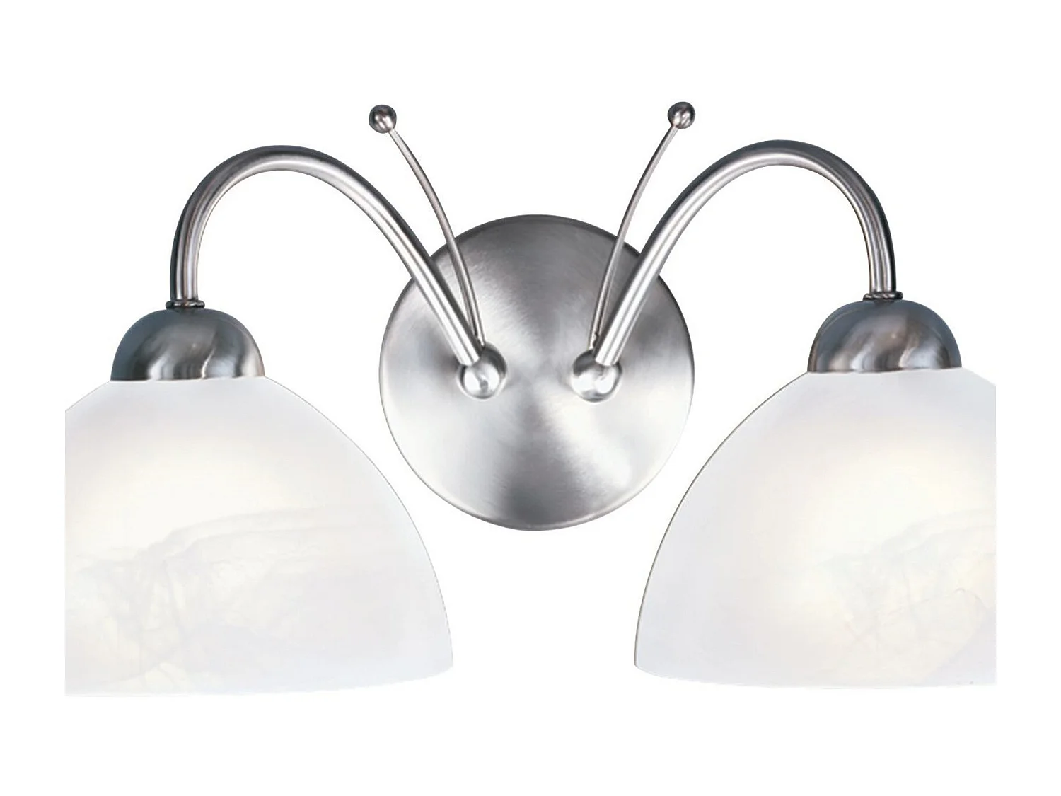 Searchlight Milanese - Applique in vetro per interni 2 luci argento satinato, attacco E14