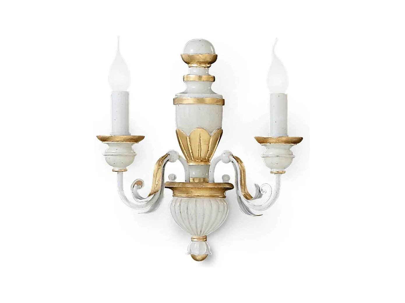 Ideal Lux Firenze Applique murale d'intérieur à 2 ampoules, or, ivoire, E14