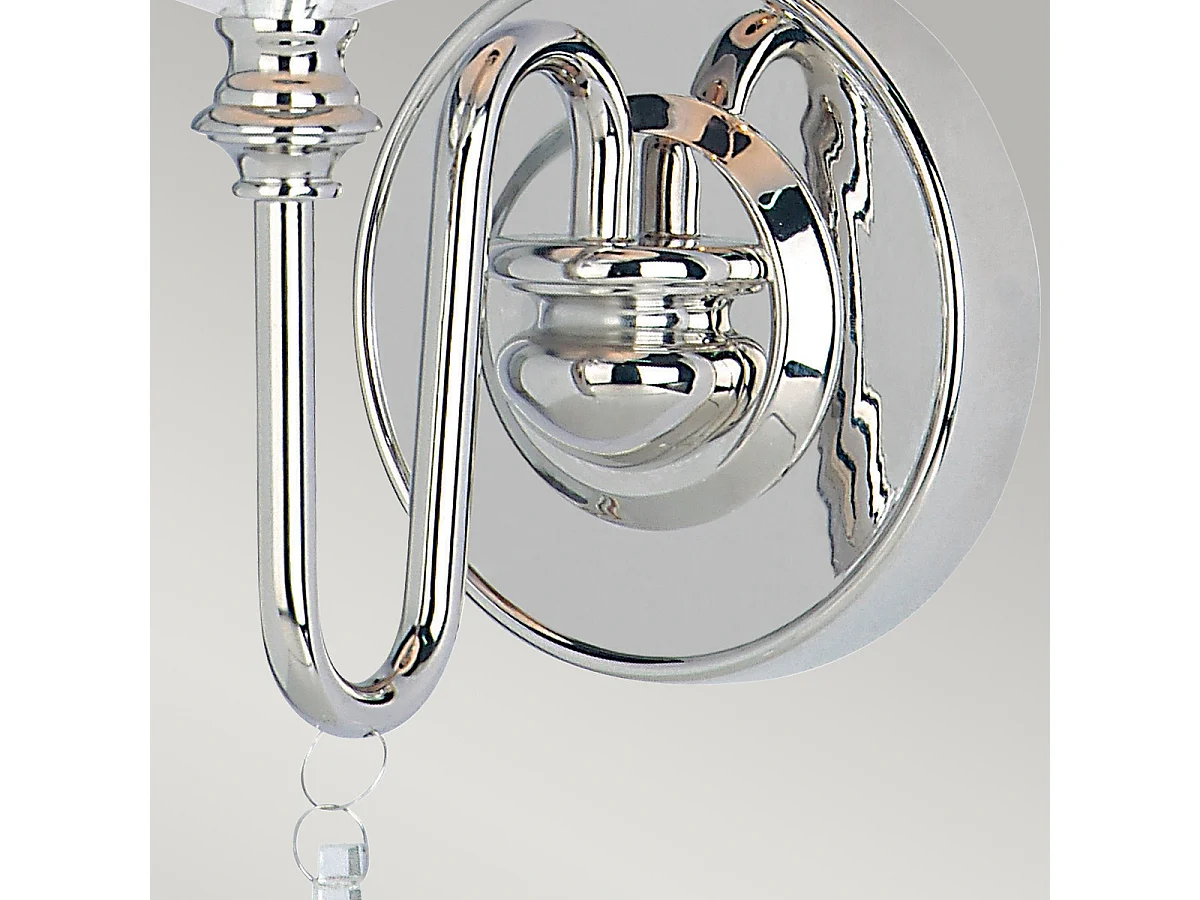 Elstead Finsbury Park 1 ljus inomhusljus vägglampa polerad nickel - skärm ingår ej, E14