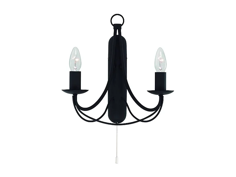 Searchlight Maypole 2 ljus inomhusljus vgglampa svart, E14