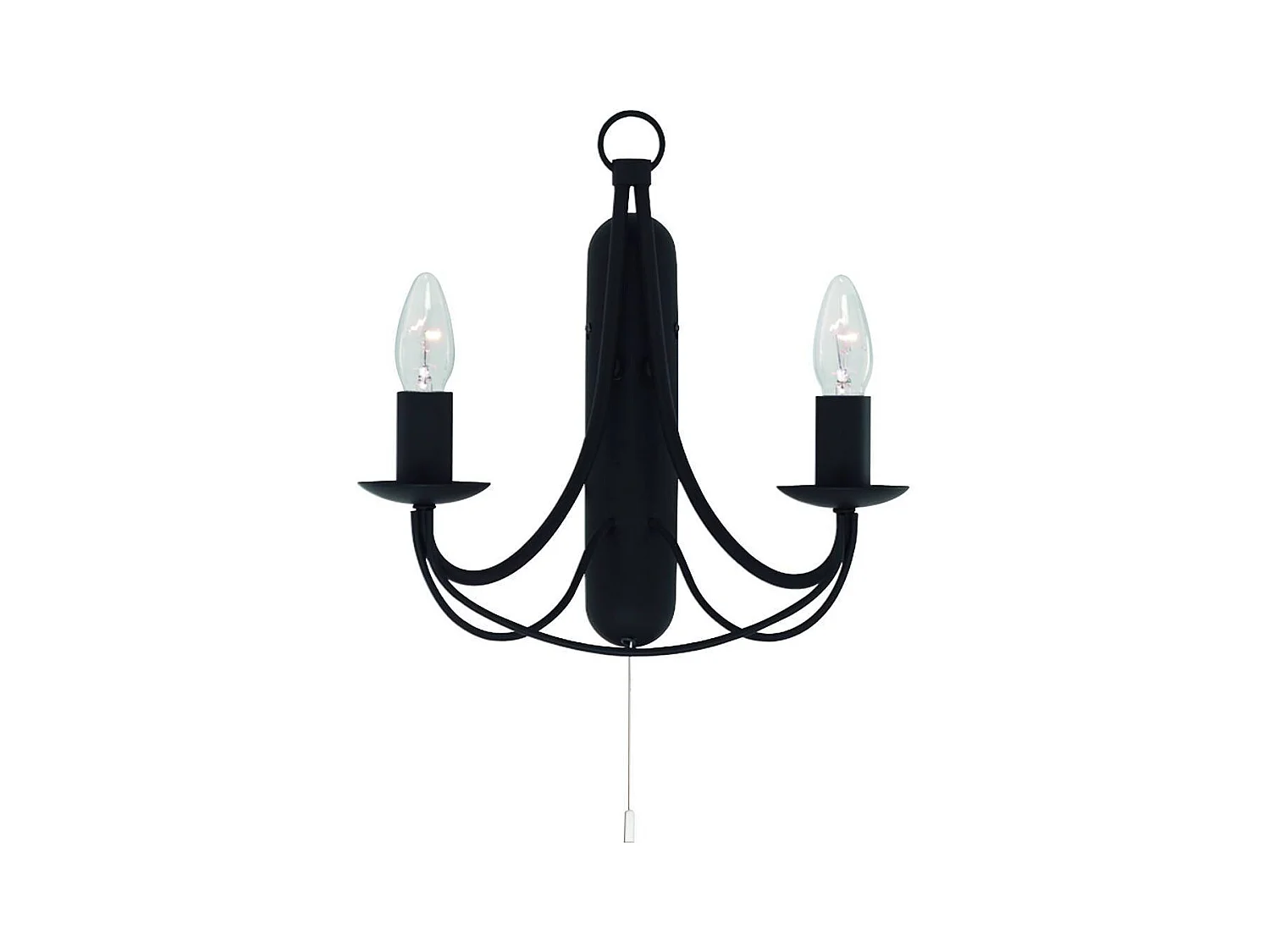 Searchlicht Maypole - 2 licht Indoor Candle Wandleuchte Schwarz, E14