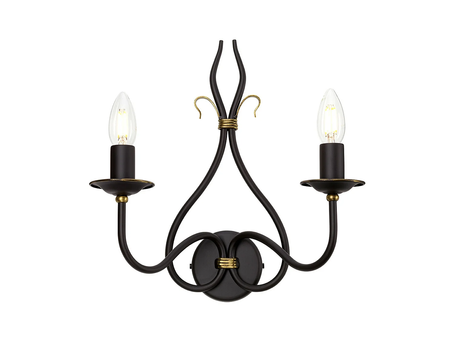 Elstead Windermere - 2 Licht Innenkerze Wandleuchte Gold, Rost, E14