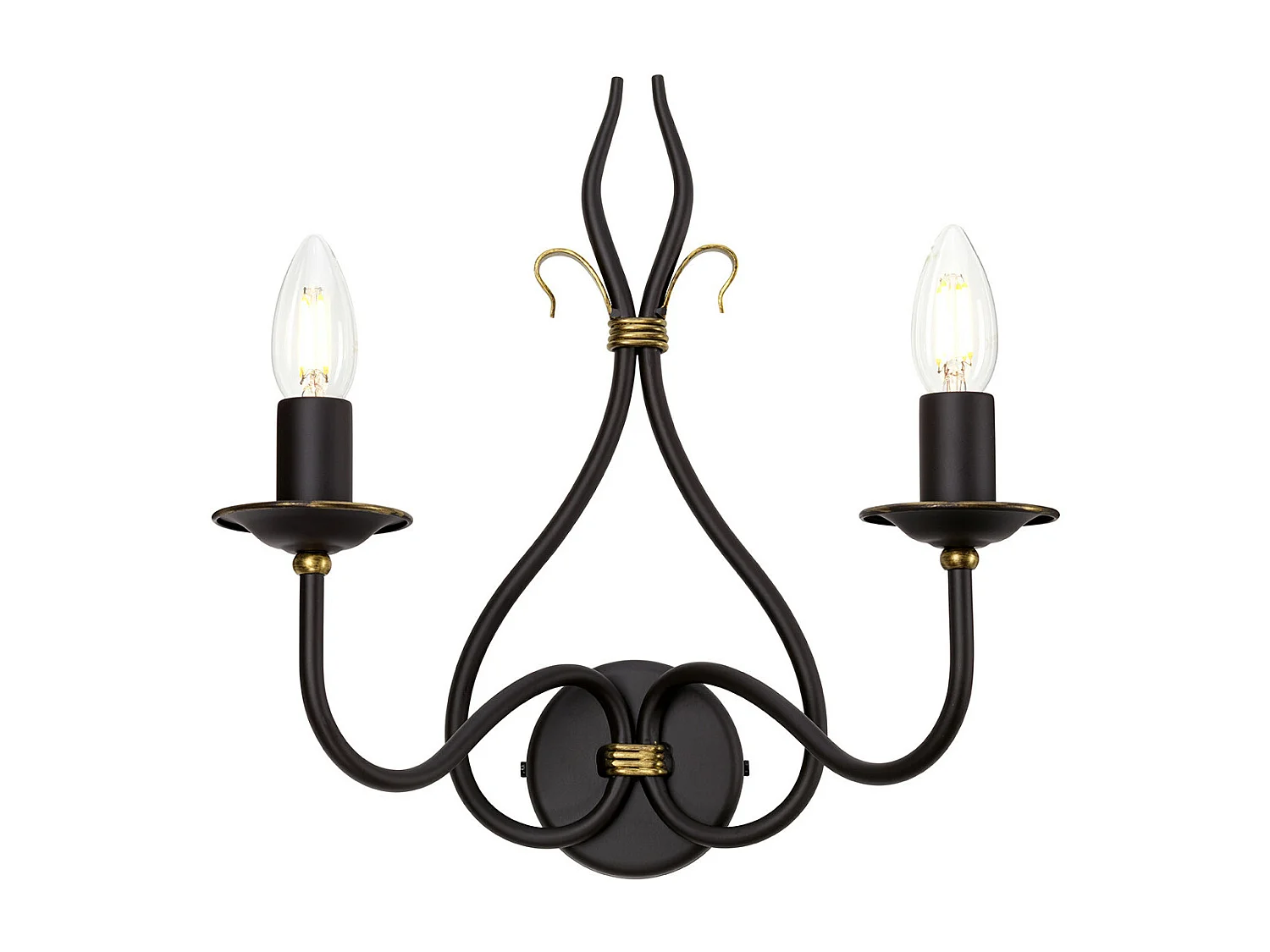 Elstead Windermere - 2 Licht Innenkerze Wandleuchte Gold, Rost, E14