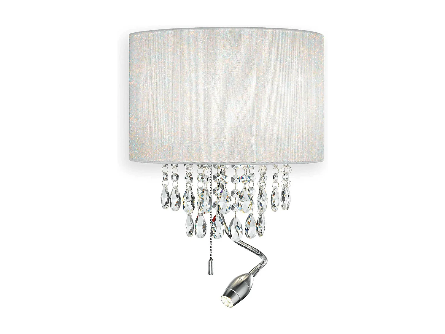 Ideal Lux Opera - LED 3 licht Innenwandleuchte Chrom, Kristalle und weißer Farbton, E14