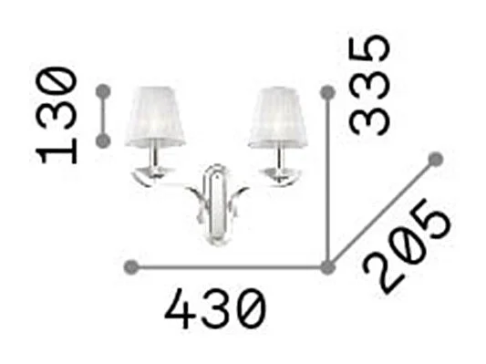 Ideal Lux Pegaso - Lámpara de pared con 2 velas de latón satinado