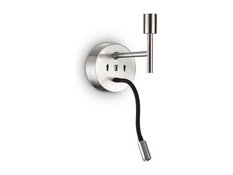 Ideal Lux SET UP Wandleuchte + Leseleuchte Nickel ohne Schirm 3000K