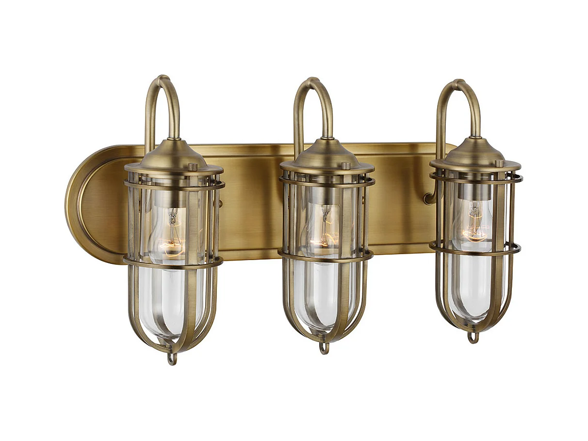 Urban Restoration Applique Feiss 3 Luci Ottone Antico Scuro IP44