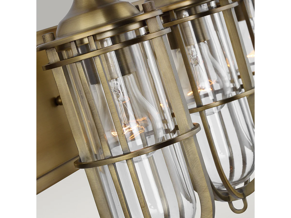 Urban Restoration Applique Feiss 3 Luci Ottone Antico Scuro IP44