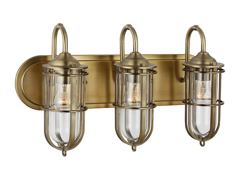 Urban Restoration Applique Feiss 3 Luci Ottone Antico Scuro IP44