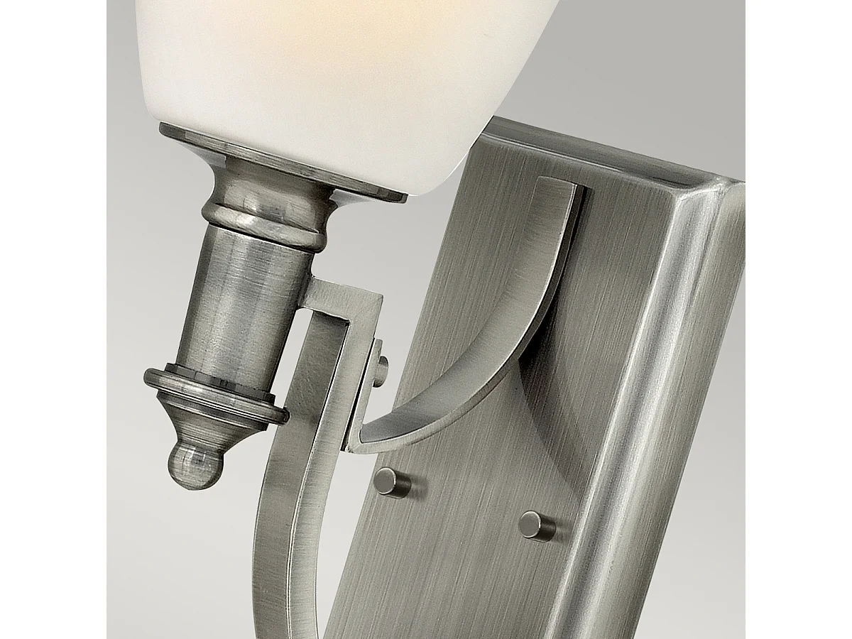 Elstead Truman - 1 Licht Wandleuchte Antik Nickel Glasschirm, E27