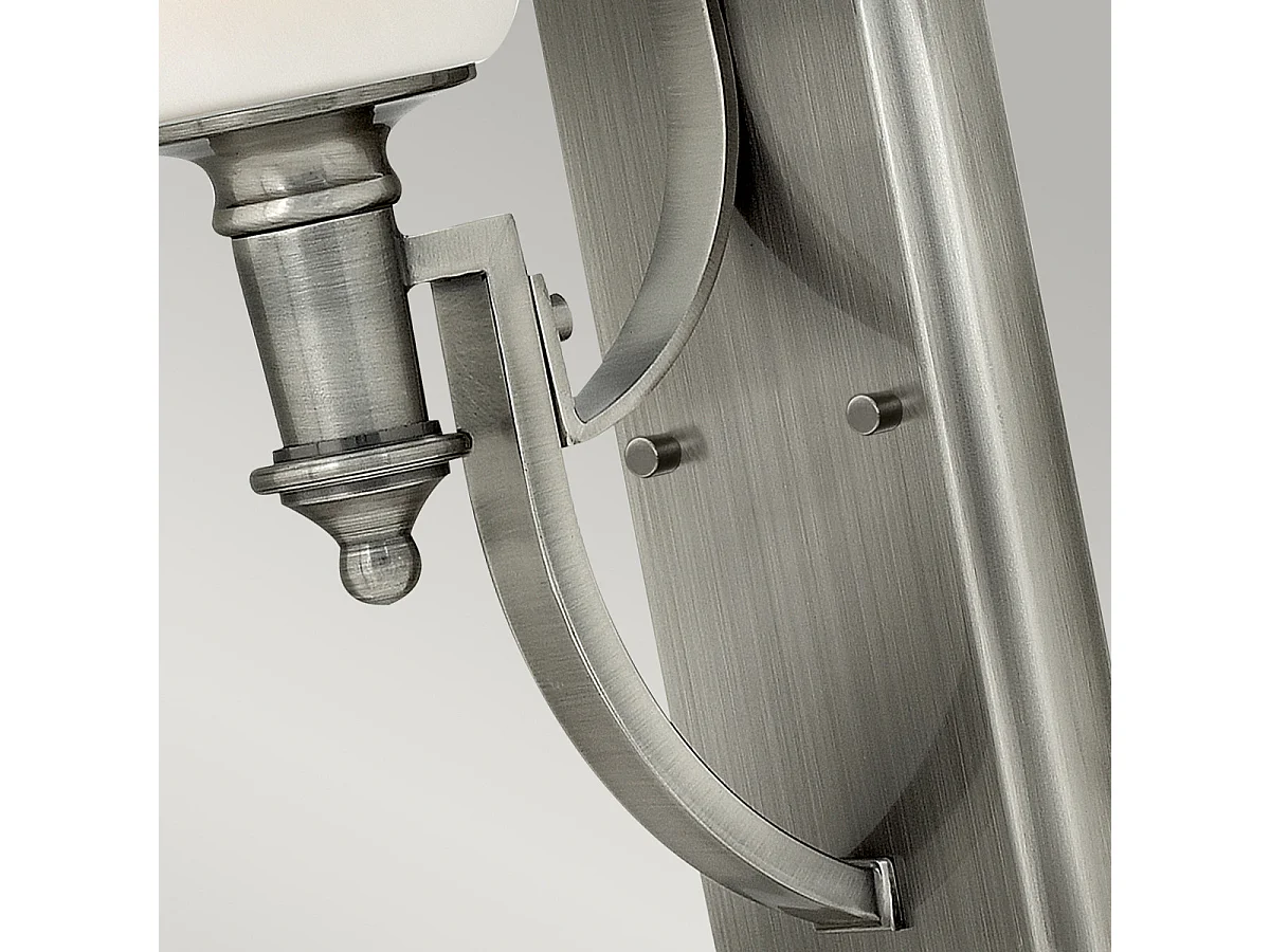 Elstead Truman - 1 Licht Wandleuchte Antik Nickel Glasschirm, E27