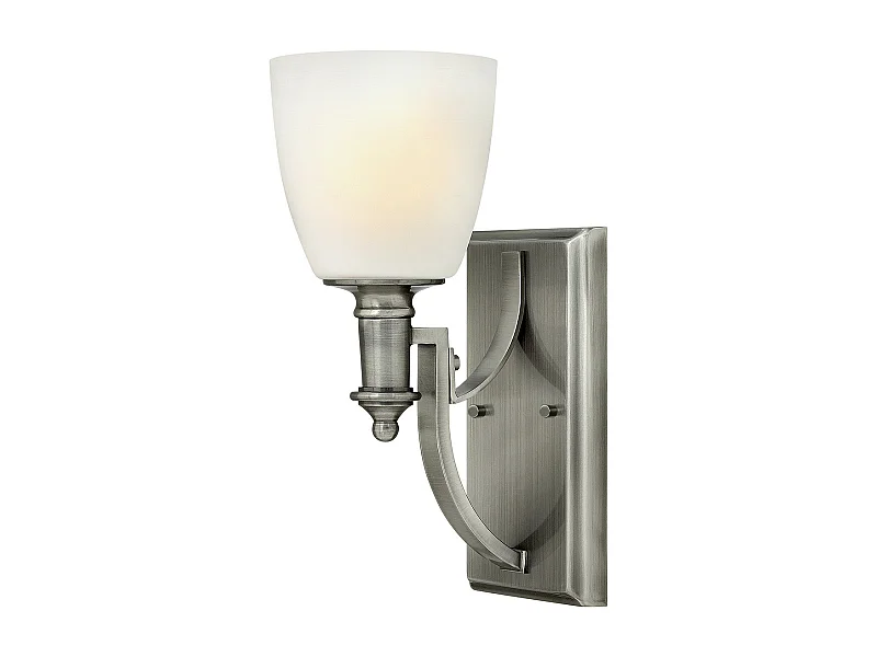Elstead Truman - Paralume in vetro nichel antico con 1 applique da parete, E27
