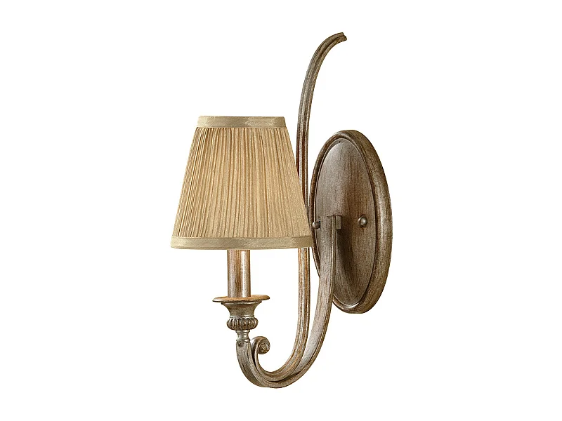 Elstead Abbey - Applique da parete a 1 luce per interni, argento sabbia con paralume, attacco E14