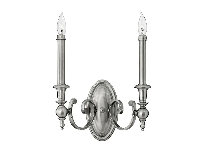 Elstead Yorktown - 2 Licht Innenkerze Wandleuchte Antik Nickel, E14